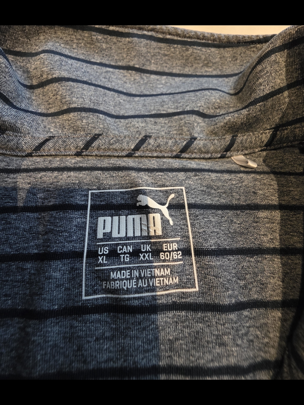 Puma Men's XL Grey Striped Shirt